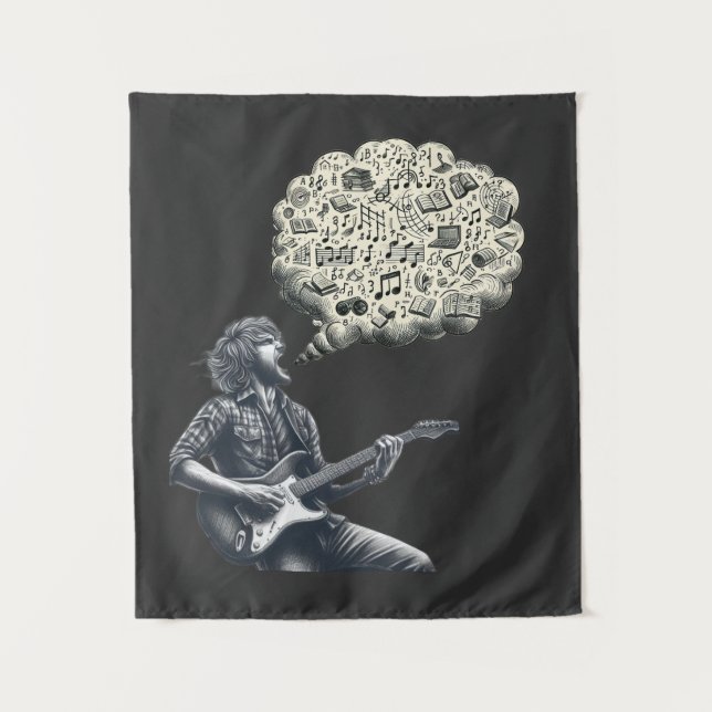 Tapete De Parede Guitarrista explosivo Solfeggio (Frente)