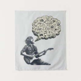 Tapete De Parede Guitarrista explosivo Solfeggio