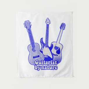 Tapete De Parede Guitarrista por natureza. guitarras azuis retrô