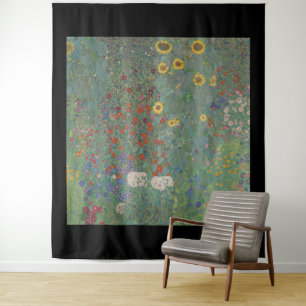 Tapete De Parede Gustav Klimt, Jardim de Fazenda com Girassóis