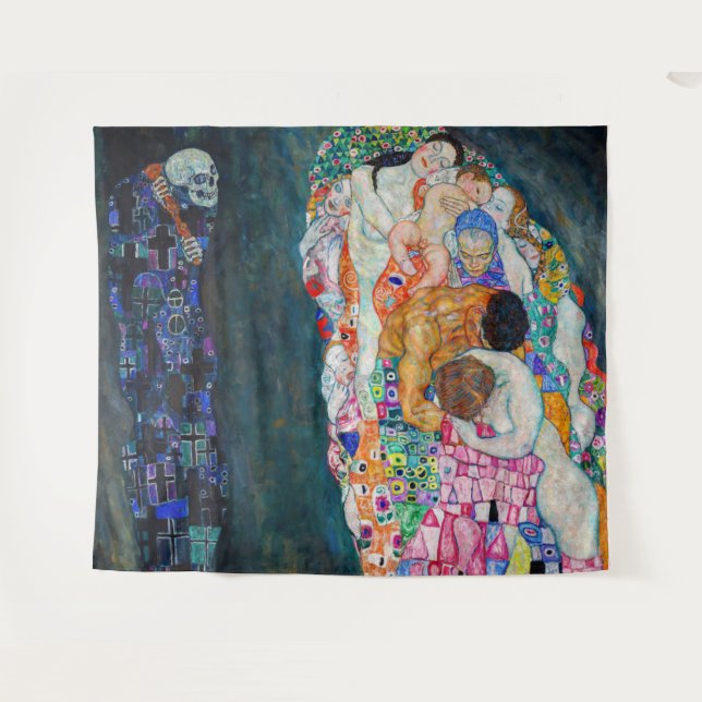 Tapete De Parede Gustav Klimt - Morte e Vida (Frente (Horizontal))