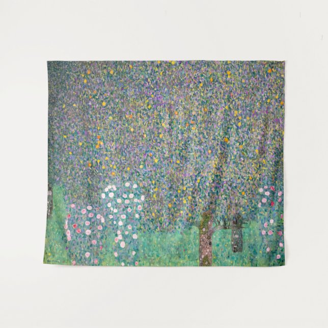 Tapete De Parede Gustav Klimt - Rosebushes debaixo das Árvores (Frente (Horizontal))