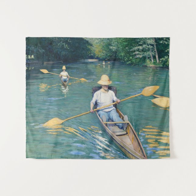 Tapete De Parede Gustave Caillebotte - Barcos no Yerres (Frente (Horizontal))