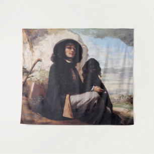 Tapete De Parede Gustave Courbet - Autorretrato com um Cão Preto