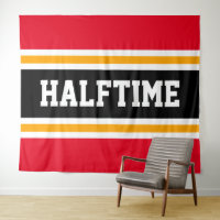 HALFTIME Bold Sporty Bright Red Stripes Negras