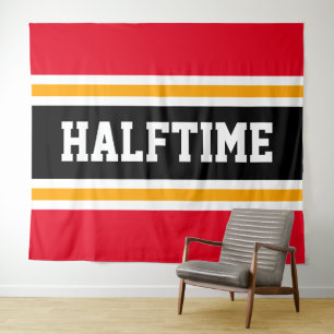 Tapete De Parede HALFTIME Bold Sporty Bright Red Stripes Negras