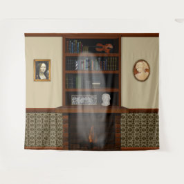Tapete De Parede Halloween da Biblioteca Fantasma da Casa Assombrad