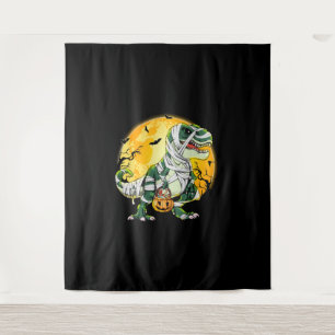 Tapete De Parede Halloween Dinossaur T rex Mummy Pumpkin