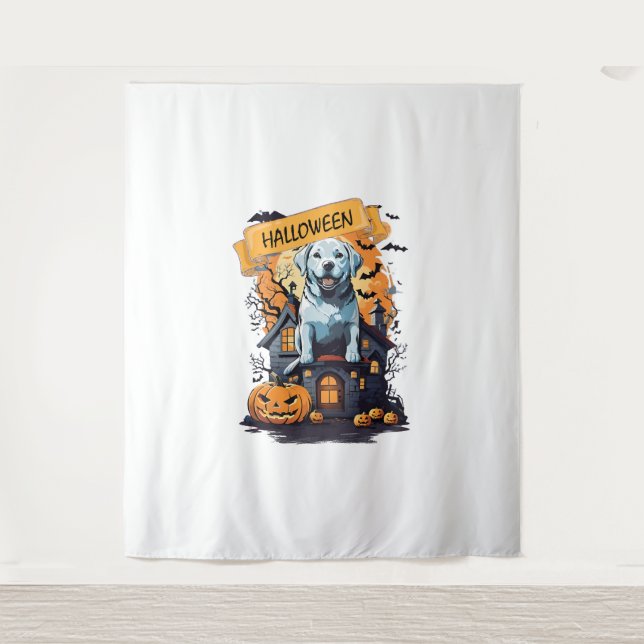 TAPETE DE PAREDE HALLOWEEN E CÃO (Frente)