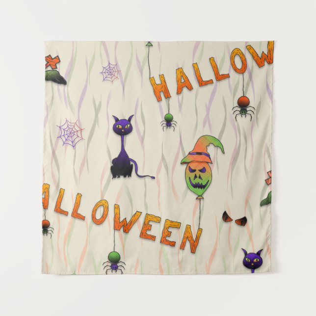 Tapete De Parede Halloween Illustrations (Frente)