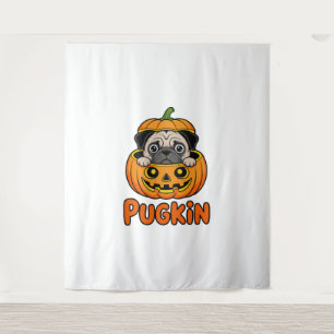 Tapete De Parede Halloween Pugkin, Pumpkin Pug Dog