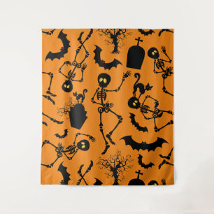 Tapete De Parede Halloween Skeletons Macabre Dance