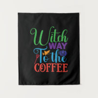 Halloween Witch Caminhando Para O Café