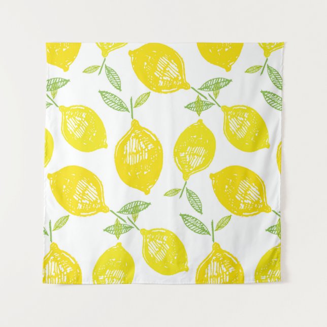 Tapete De Parede Hand drawn doodle tropical fruit pattern backgroun (Frente)