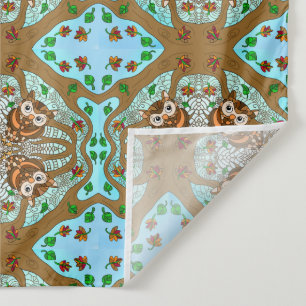 Tapete De Parede Hand Drawn Owl Mandala Trabalho de arte