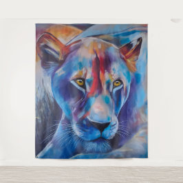 Tapete De Parede Hand Painted Wild Cat Portrait