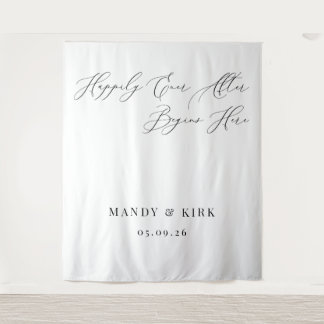 Tapete De Parede Happily Ever After Begins Here Wedding Backdrop 