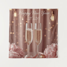 Tapete De Parede happy new year 2026 champagne sparkle banner