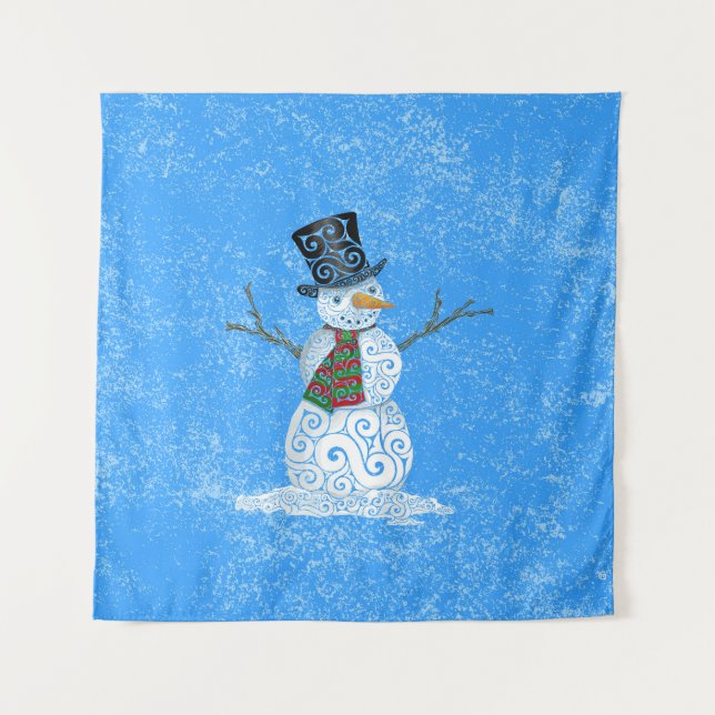 Tapete De Parede Happy Swirly Snowman (Frente)