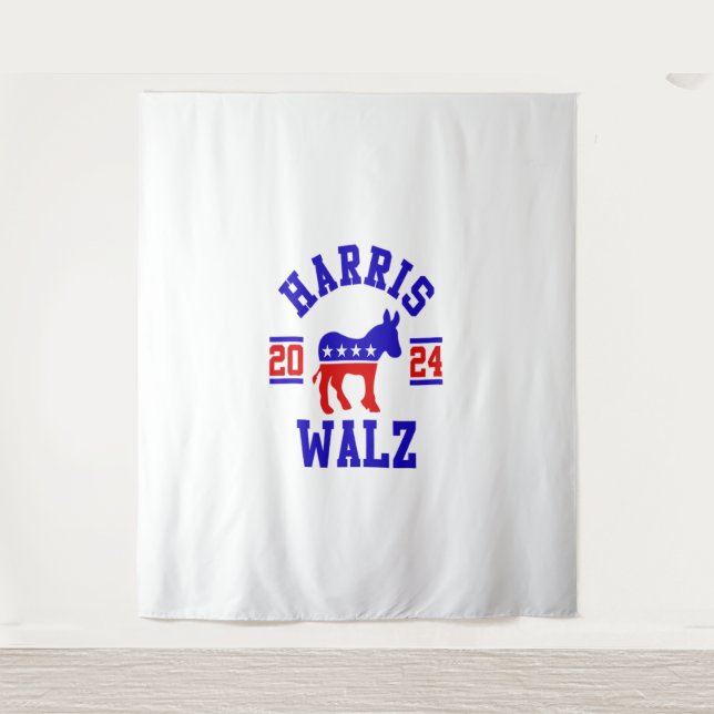Tapete De Parede Harris Walz 2024 para o Presidente Patriótico Demo (Frente)
