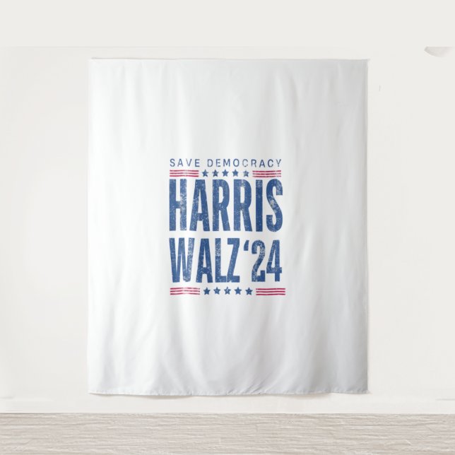 Tapete De Parede Harris Walz 2024 Save Democracy (Frente)