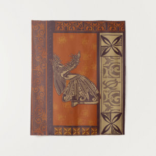 Tapete De Parede Havaiano - Samoano - Dançarino Polinésio Hula