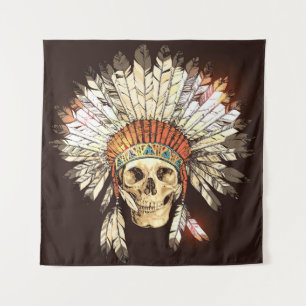 Tapete De Parede Headdress Nativo Americano Desenhado à Mão com H
