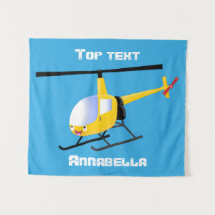 Tapete De Parede Helicóptero de desenho animado amarelo 