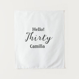 Tapete De Parede Hello thirty birthday name simple minimal elegant 