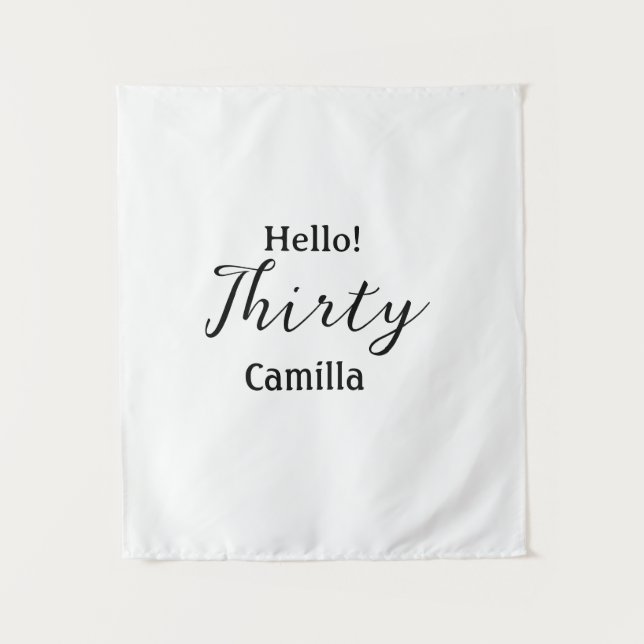 Tapete De Parede Hello thirty birthday name simple minimal elegant  (Frente)