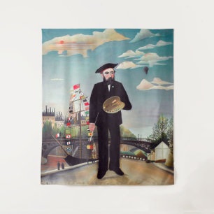 Tapete De Parede Henri Rousseau - Autorretrato-Paisagem