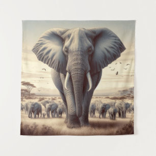 Tapete De Parede Herd do Elefante Majestoso