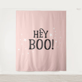 Tapete De Parede Hey Boo! Halloween pink Backdrop party banner 