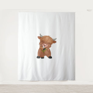 Tapete De Parede Highland Cow Christmas Feliz and Bright, Scottish,