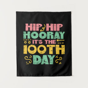 Tapete De Parede Hip Hip Hooray 100º Dia 100 Dias De Ensino Escola