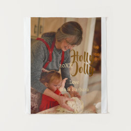 Tapete De Parede Holly Jolly family holiday photo beige year naboho