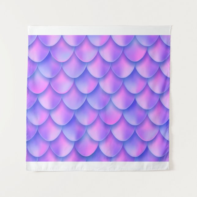Tapete De Parede Holographic violet mermaid tail foil texture effec (Frente)