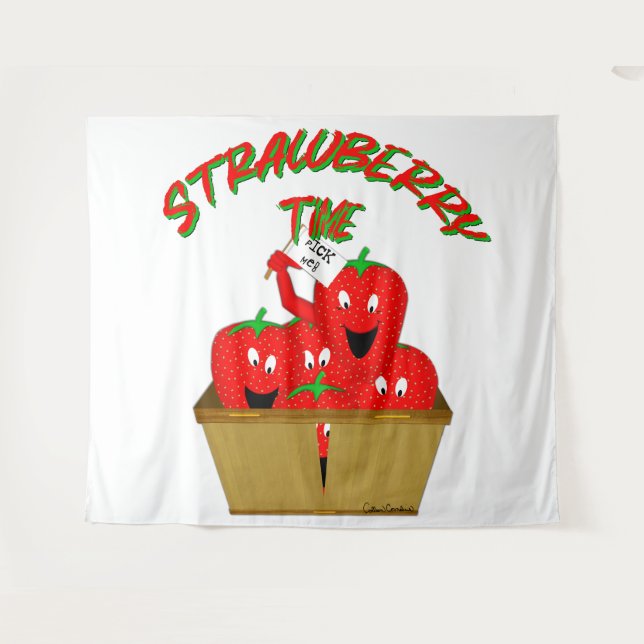 Tapete De Parede Hora do Morango! (Frente (Horizontal))
