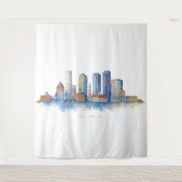 Horizonte de Boston em Aquarela | Moderno Boston M