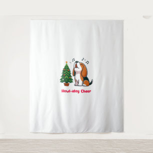 Tapete De Parede Howl-Friday Cheer Beagle Com Desenho De Árvore De