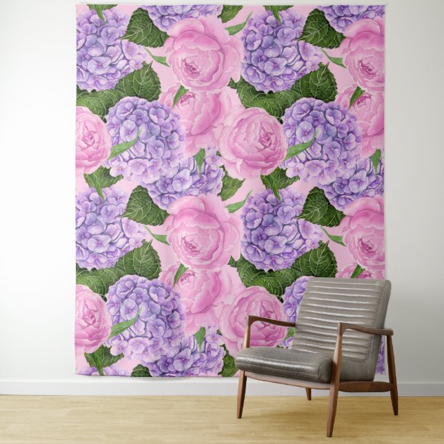 Tapete De Parede Hydrangea e padrões de colônia (In Situ)