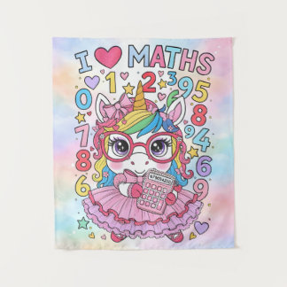 Tapete De Parede I Love Maths Cute Unicorn Calculator Poster for Ki
