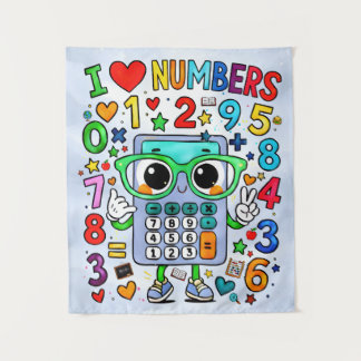 Tapete De Parede I Love Numbers Cute Calculator Poster for Kids