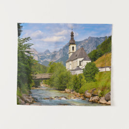 Tapete De Parede Igreja de montanha com paisagem