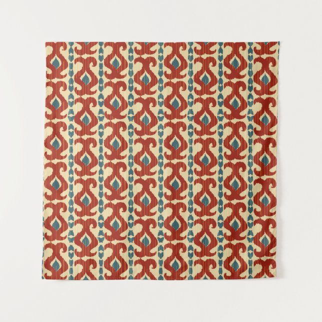 Tapete De Parede Ikat Elegance: Design de padrões sem costura. (Frente)
