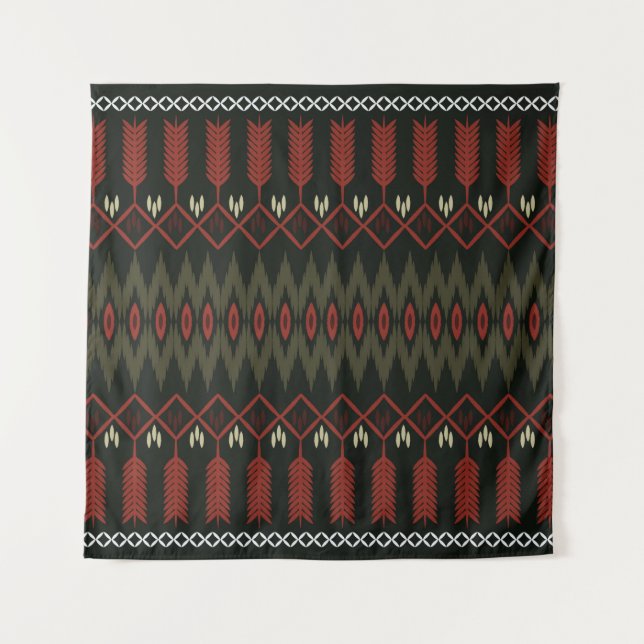 Tapete De Parede ikat Pattern. Encaminhamento geométrico sem costur (Frente)