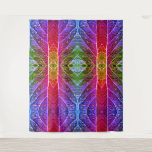 Tapete De Parede Ikat Vermelho e Verde 