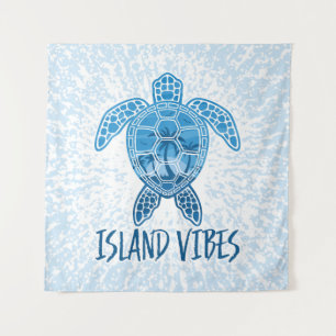 Tapete De Parede Ilha Vibes Design de Tartaruga Tropical Sunset Sea