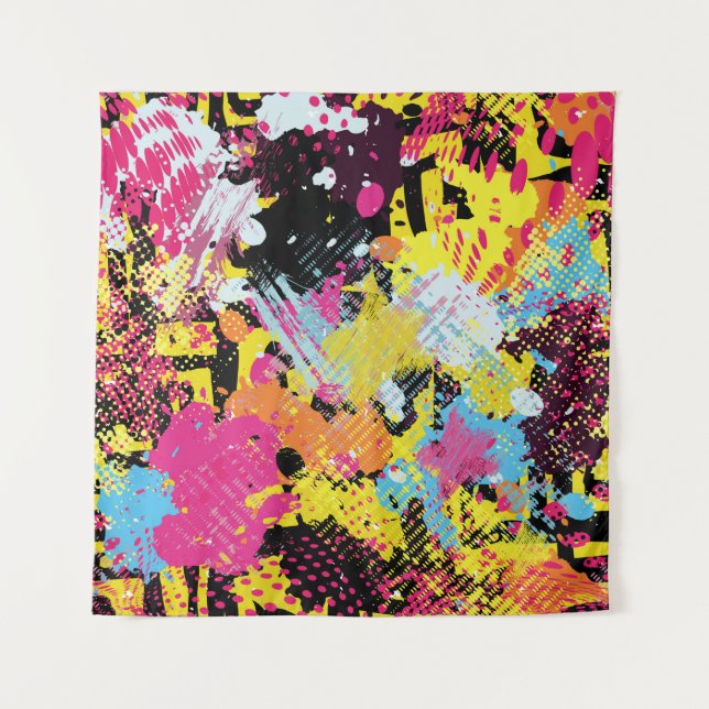 Tapete De Parede Ilhéu de padrão sem costura psíquico brilhante do  (Frente)