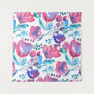 Tapete De Parede ilustração com desenho de mão rústica floral estil